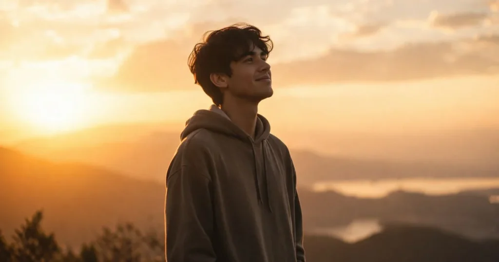 birthday wishes to myself concept with person reflecting on life