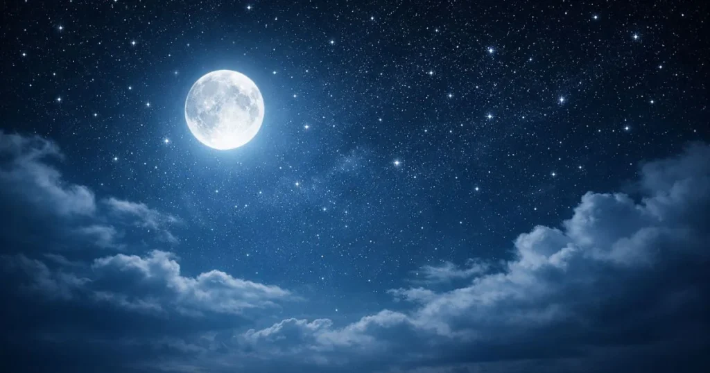 good night blessings peaceful night sky with moon