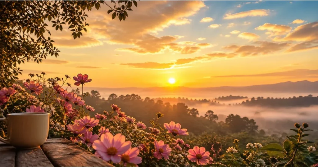 monday morning greetings and blessings sunrise image