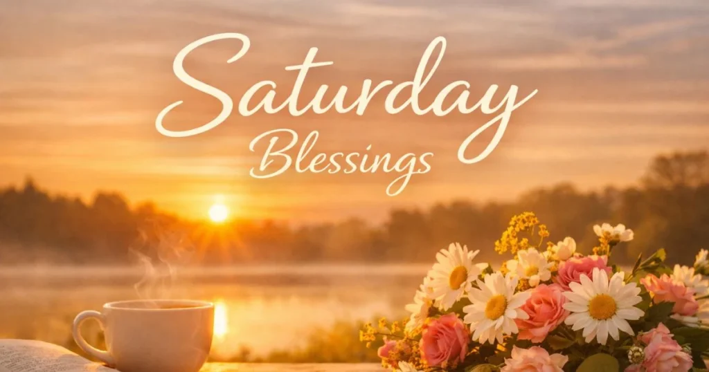 Saturday blessings peaceful morning image with sunrise