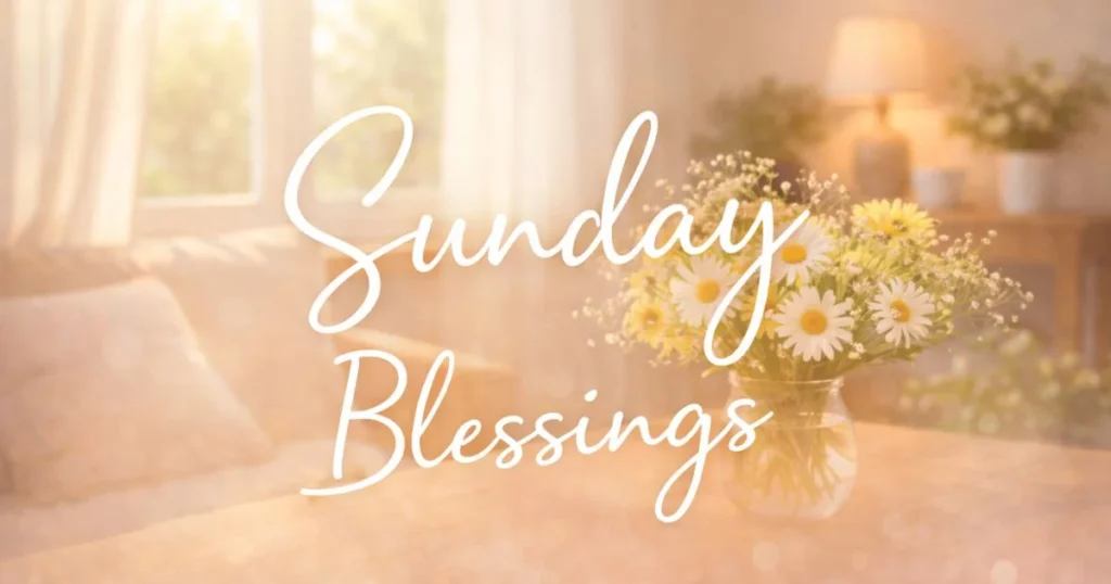 Sunday blessings peaceful morning with soft sunlight and calm background