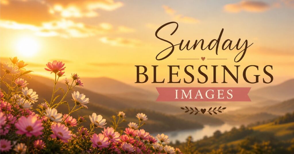 sunday blessings images with sunrise and flowers