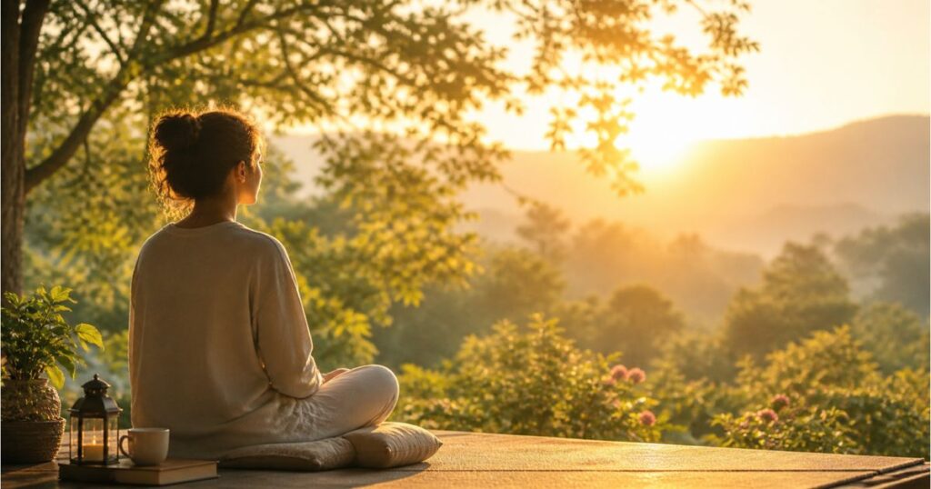 thankful sunday blessings peaceful morning scene with sunlight and calm feeling