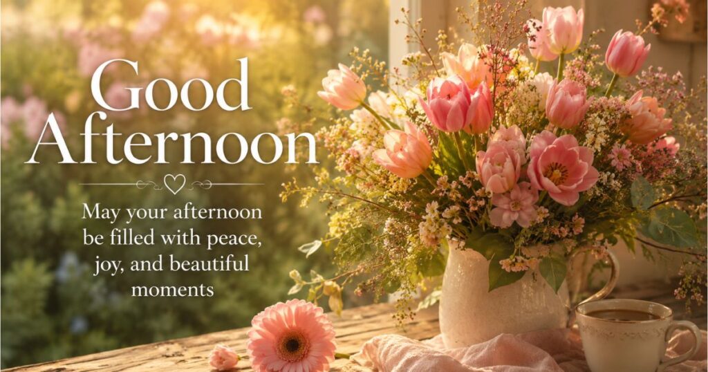 Best good afternoon quotes with colorful flowers