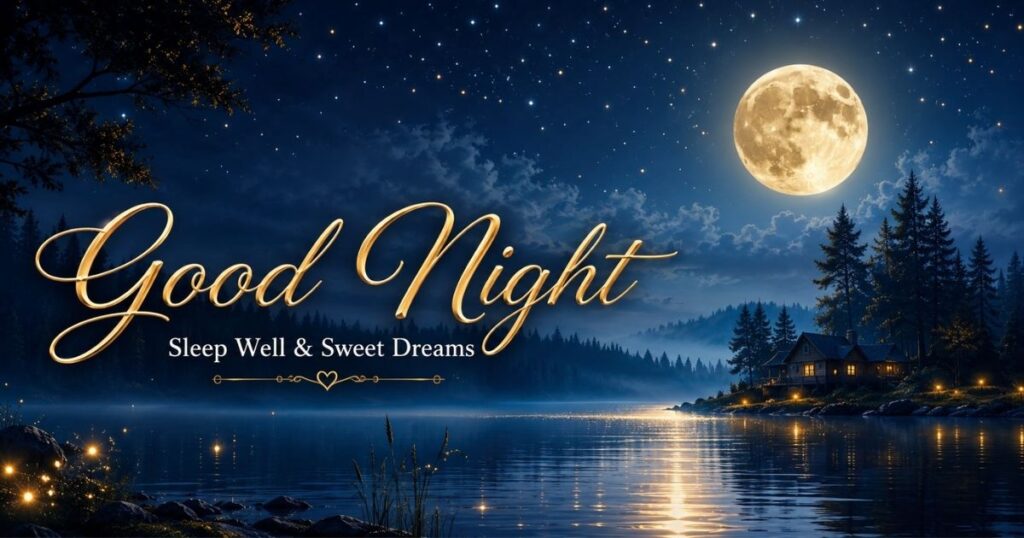 Beautiful good night images with moon and stars