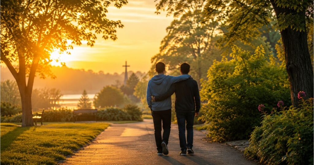 Sunday blessings for friends with peaceful morning scenery