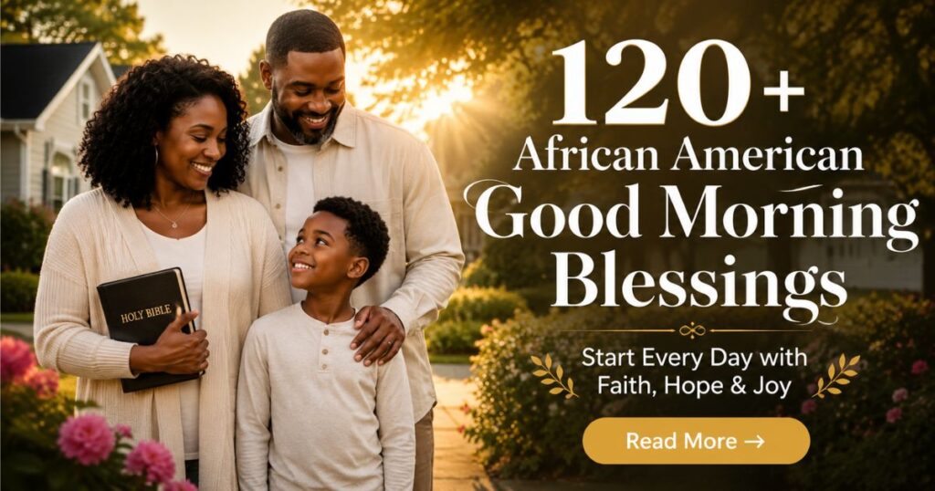 African American Good Morning Blessings with faith-filled sunrise message