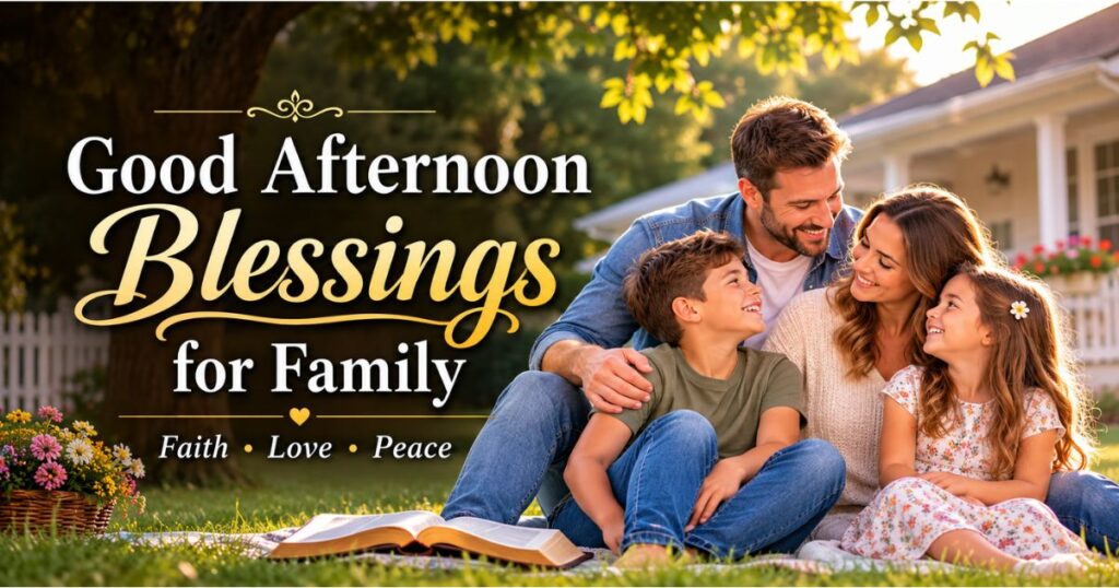Beautiful good afternoon blessings for family with peaceful countryside background