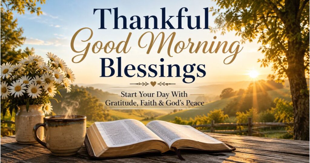 Thankful Good Morning Blessings with gratitude, prayer and Bible verses